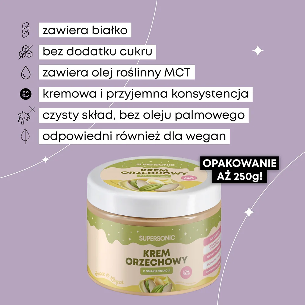 Supersonic krem orzechowy o smaku pistacji (low-carb), 250 g 