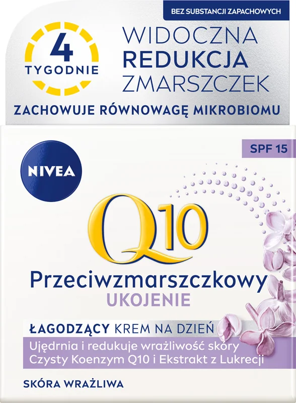 Nivea Q10 Ukojenie Przeciwzmarszczkowy krem do twarzy na dzień SPF 15, 50 ml