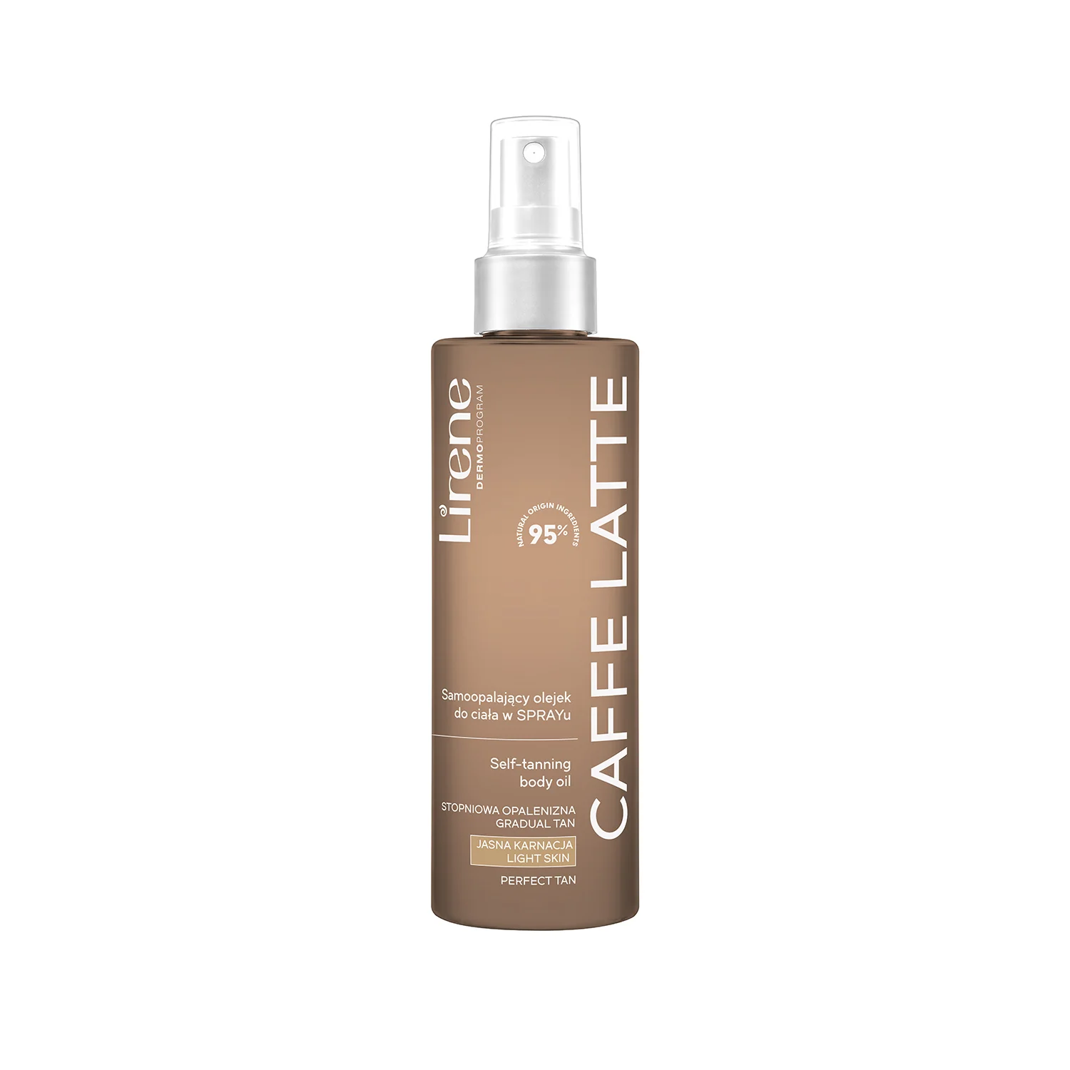 Lirene PERFECT TAN, samoopalajacy olejek do ciała w sprayu Caffe Latte, 190 ml