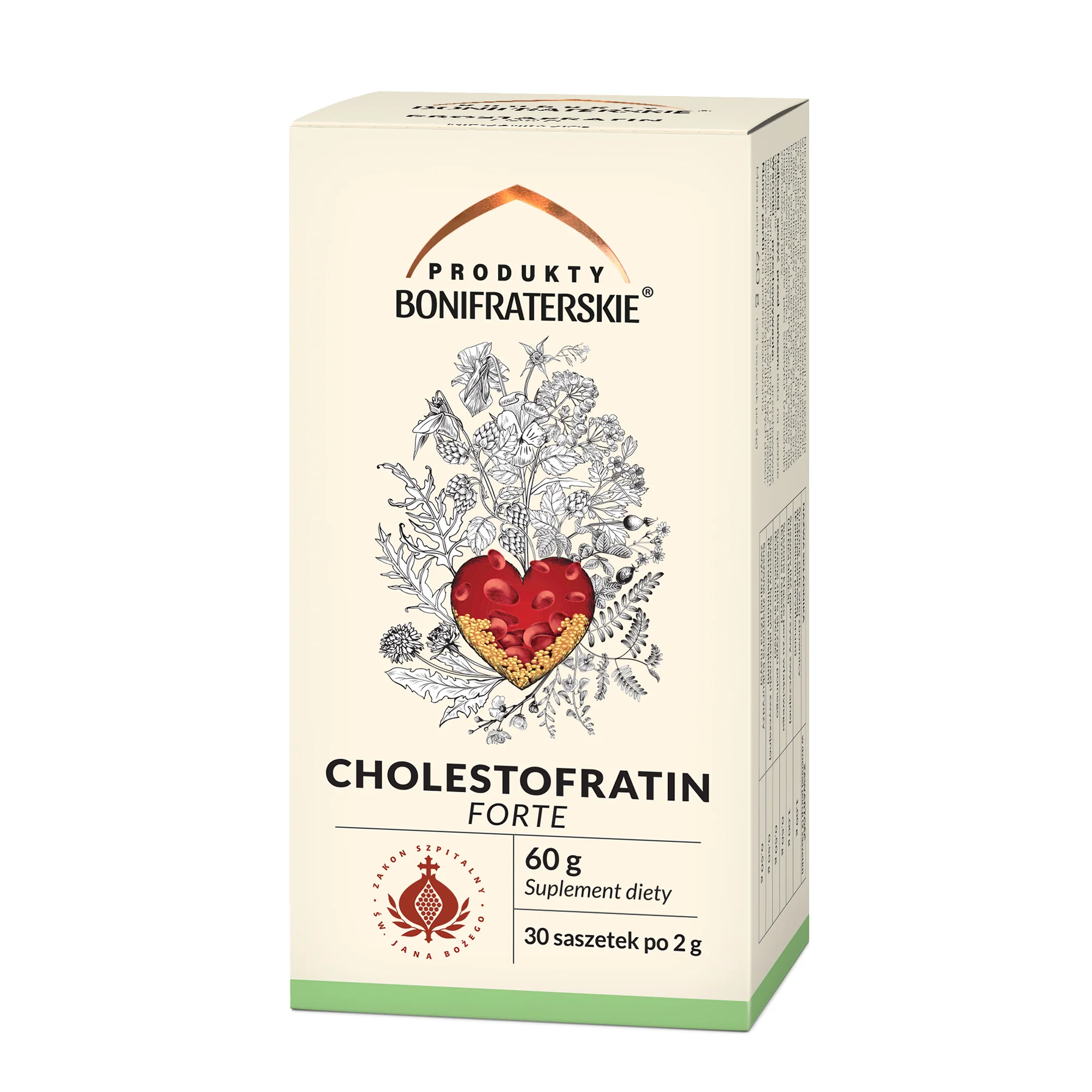 Produkty bonifraterskie Cholestofratin Forte Fix, zioła do zaparzania, 30 saszetek x 2 g