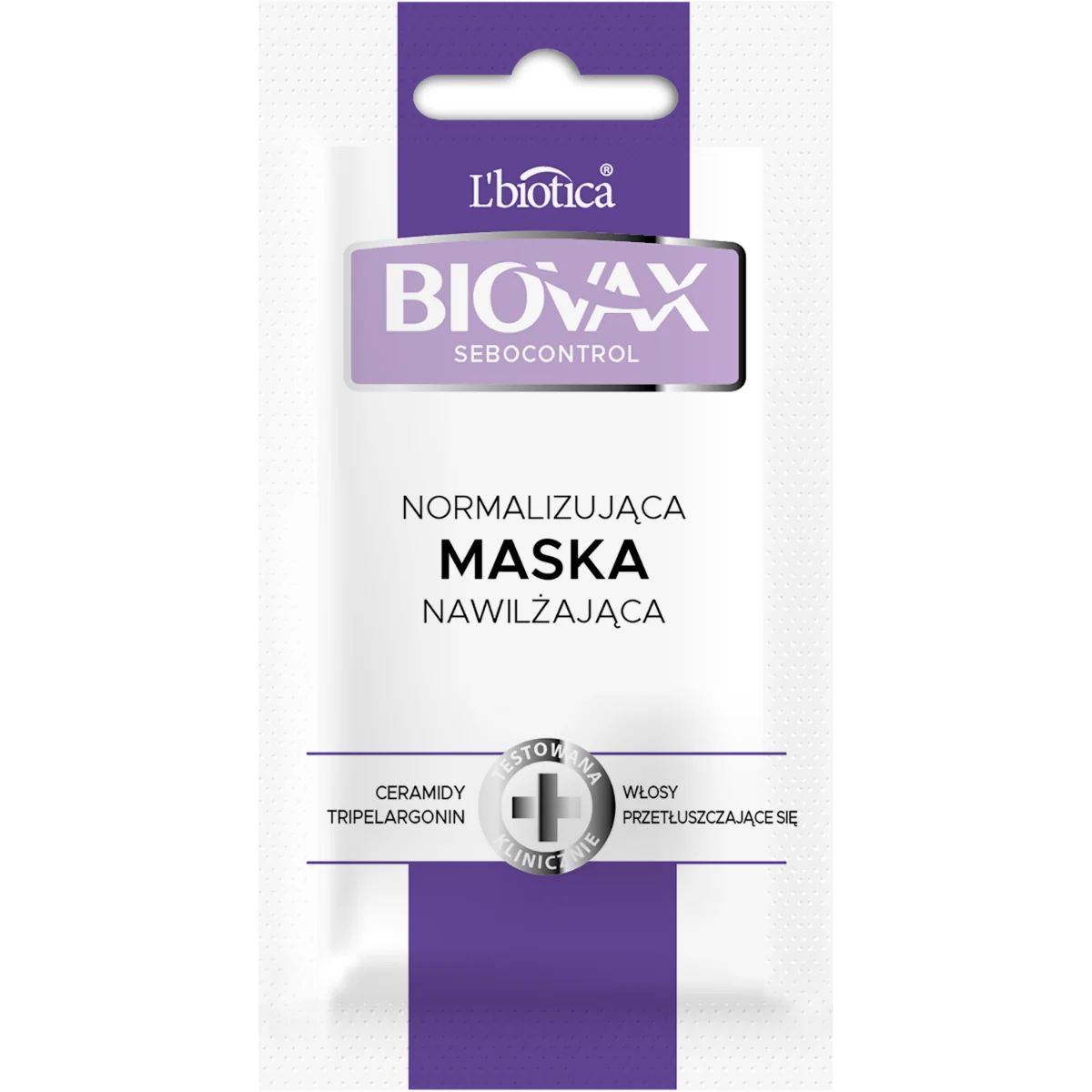 Biovax Sebocontrol, maska do włosów normalizująca, 20 ml