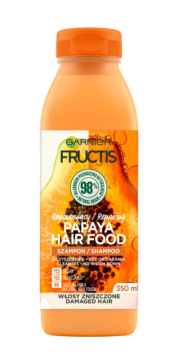 Garnier Fructis Papaya Hair Food regenerujący szampon do włosów, 350 ml