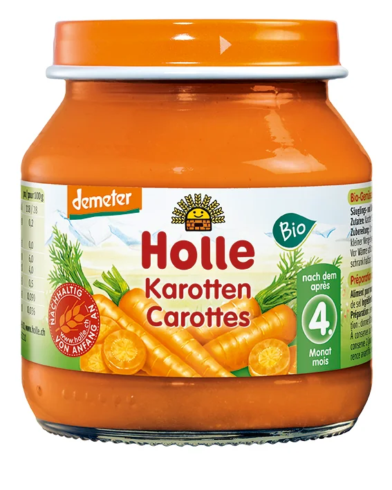 Holle BIO danie dla niemowląt marchewka, 125 g