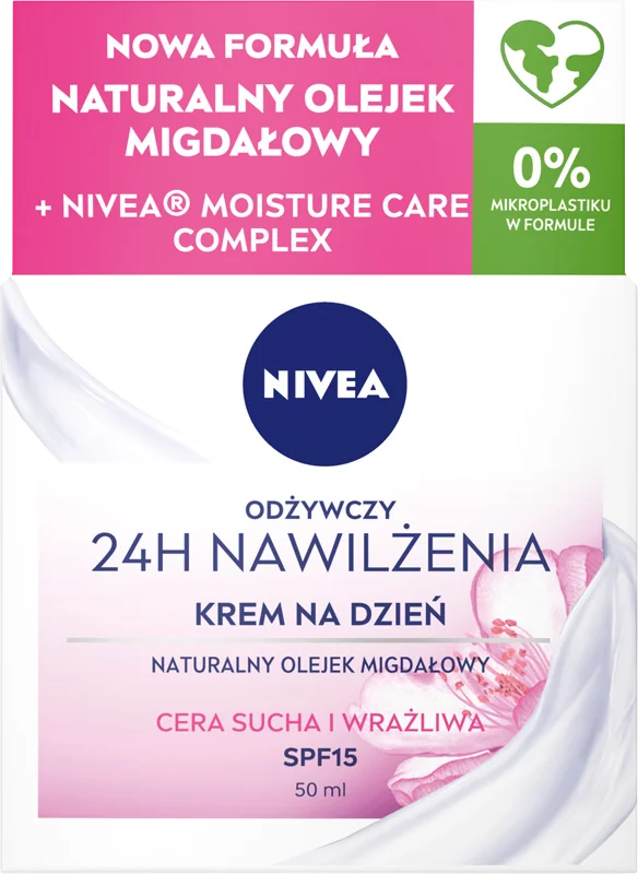 Nivea 24h Nawilżenia, odżywczy krem na dzień cera sucha i wrażliwa, 50ml