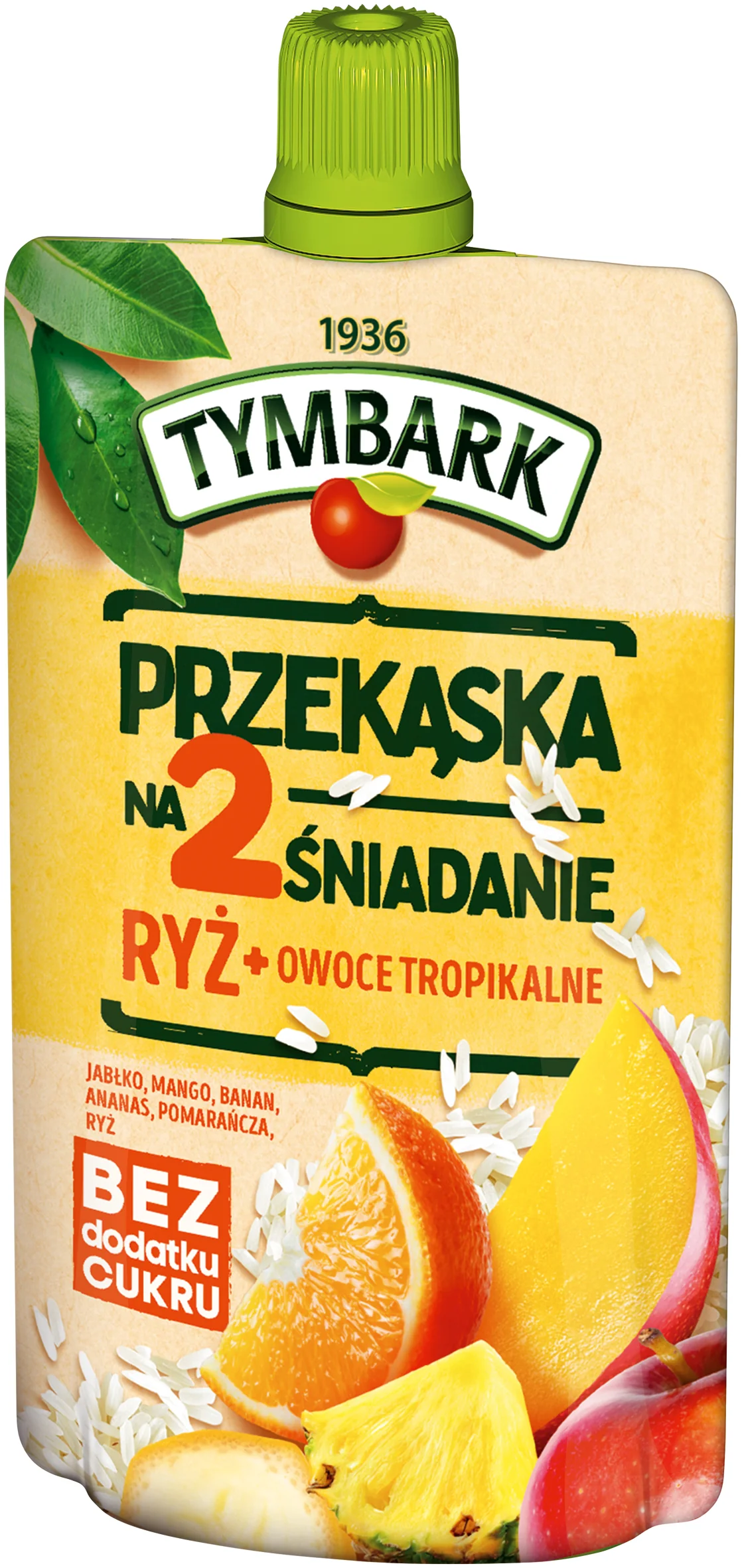 Tymbark przekąska na 2 śniadanie ryż + owoce tropikalne mus, 100 g