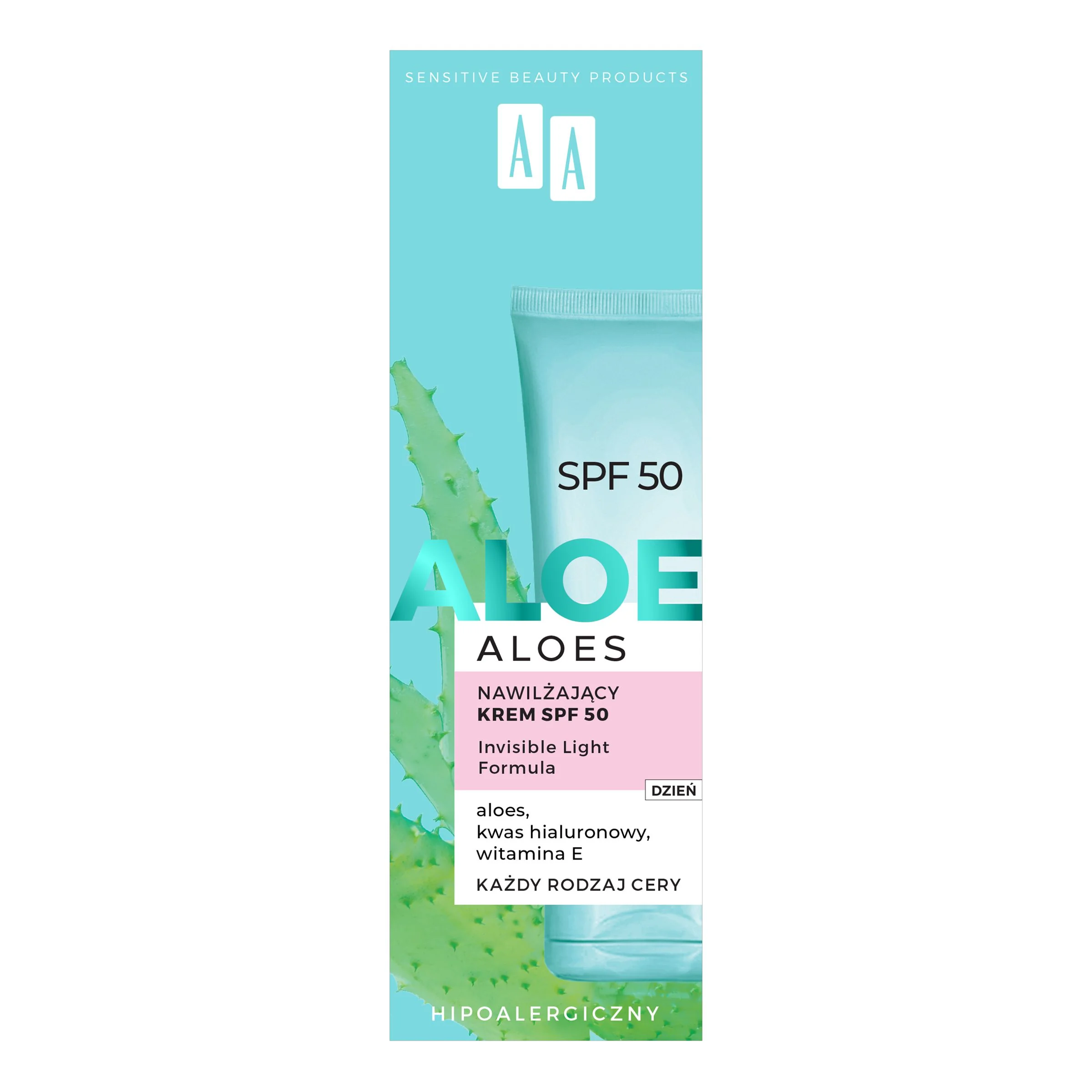 AA Aloes nawilżający krem SPF 50, 40 ml