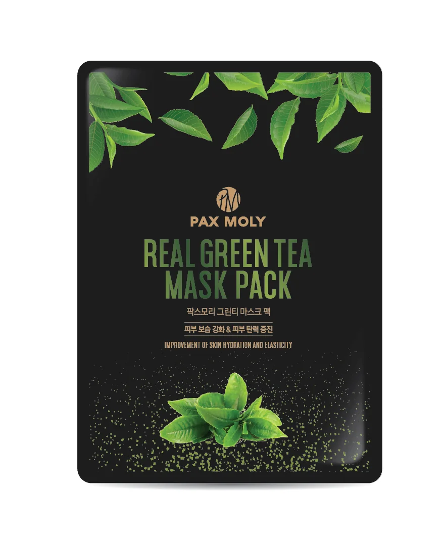 Pax Moly Real Green Tea Mask Pack, maska w płachcie z ekstraktem z zielonej herbaty, 25 ml