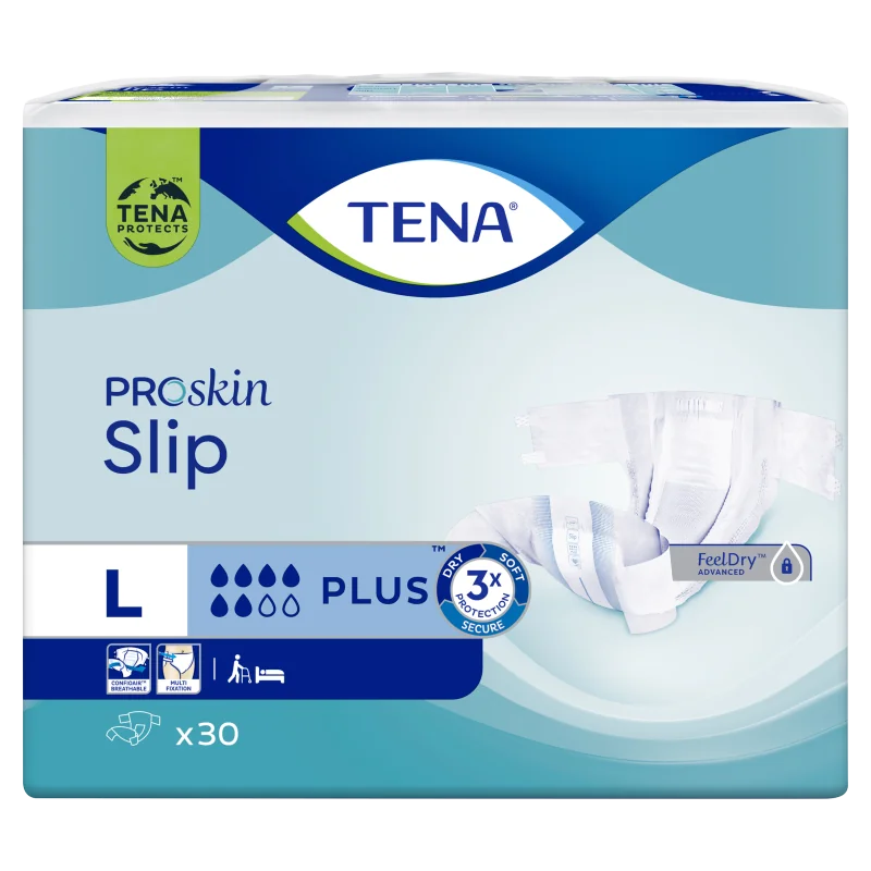 Tena Slip ProSkin Plus, large 92-144 cm, pieluchomajtki zapinane na rzepy, 30 sztuk