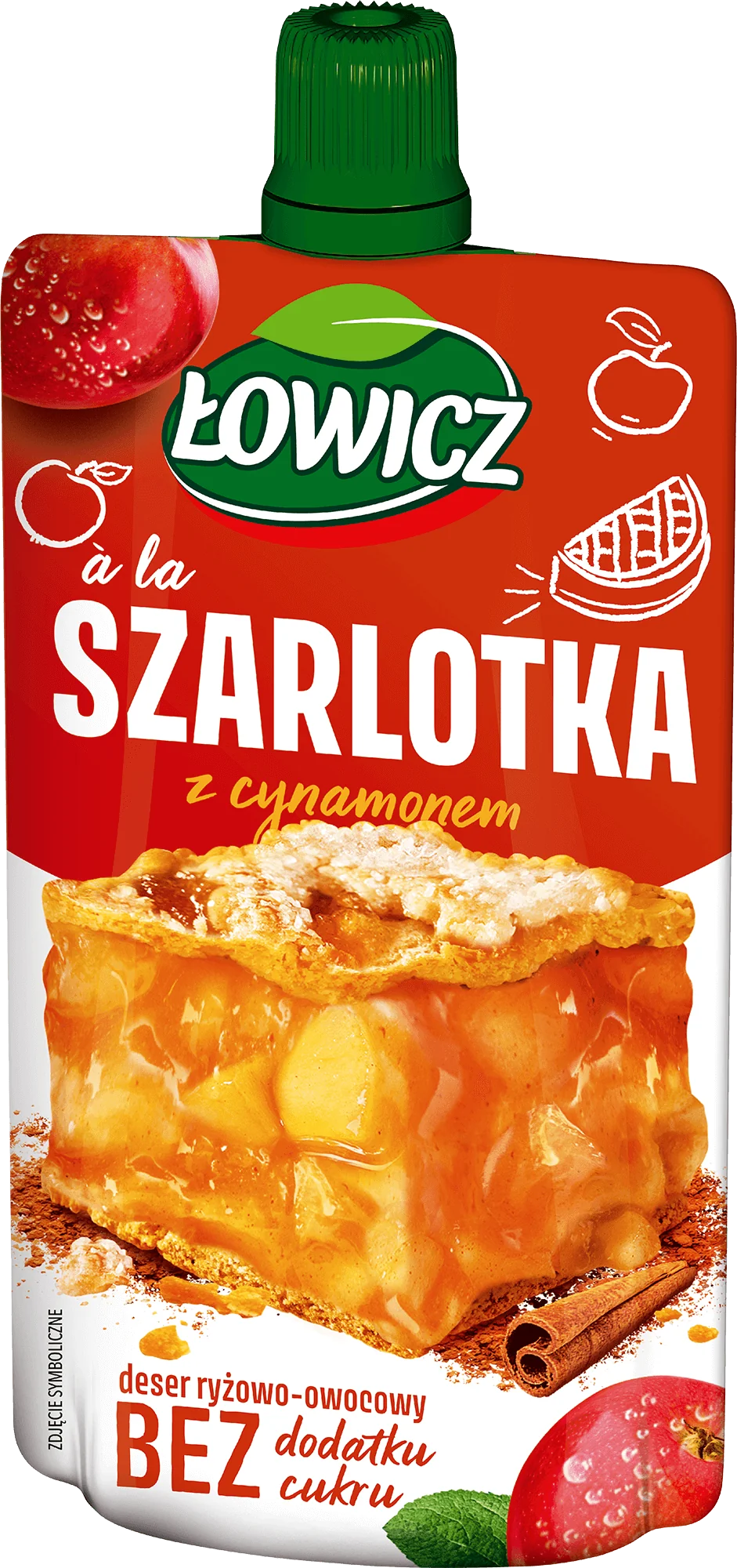 Łowicz Deser ryżowo-owocowy a'la szarlotka z cynamonem, 100 g 