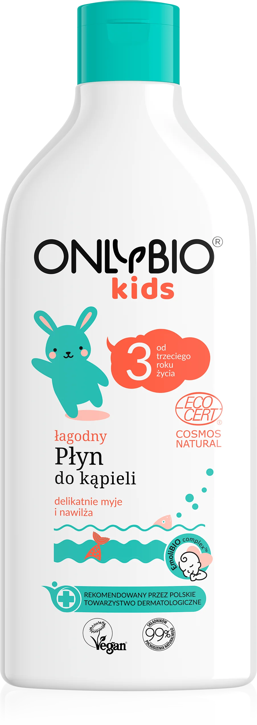 OnlyBio Kids łagodny płyn do kąpieli od 3. roku życia, 500 ml