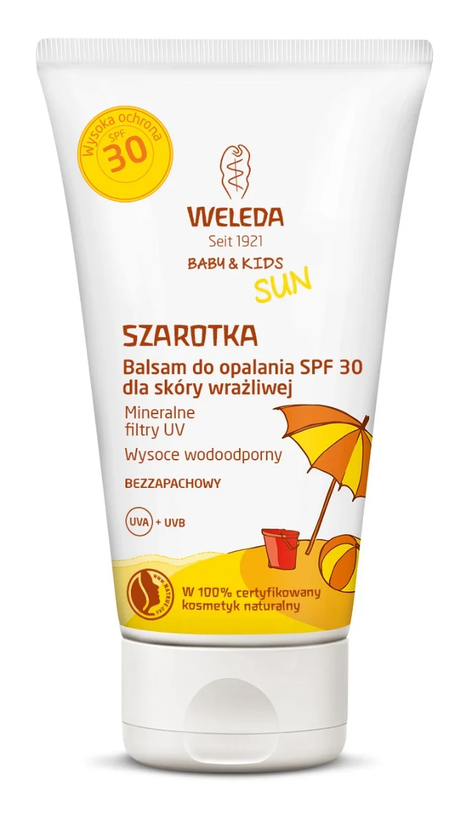 Weleda Baby & Kids Sun, Balsam do opalania SPF 30 dla skóry wrażliwej, 150 ml