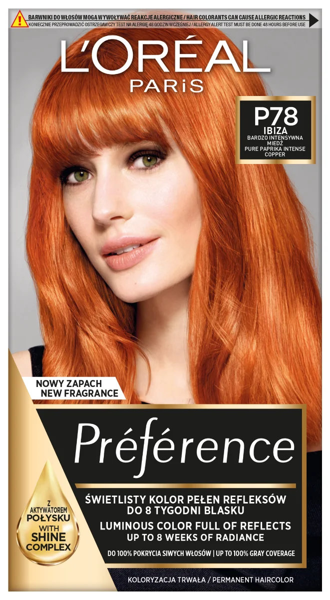 L`Oreal Paris Récital Préférence farba do włosów P78 Pure Paprika, 1 szt.