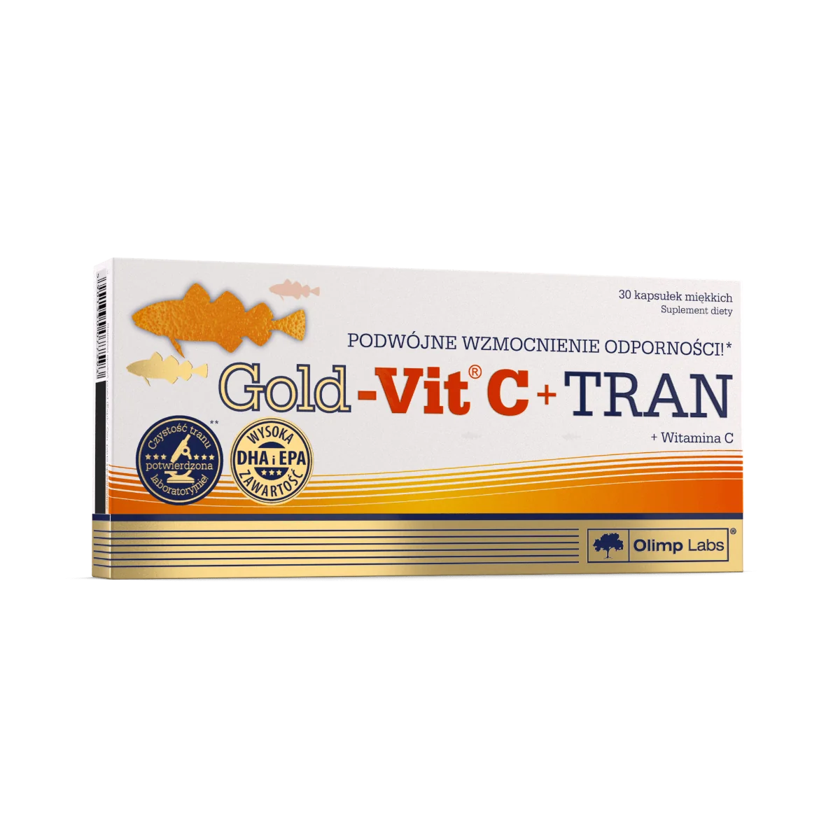 Gold-Vit C + Tran, suplement diety, 30 kapsułek