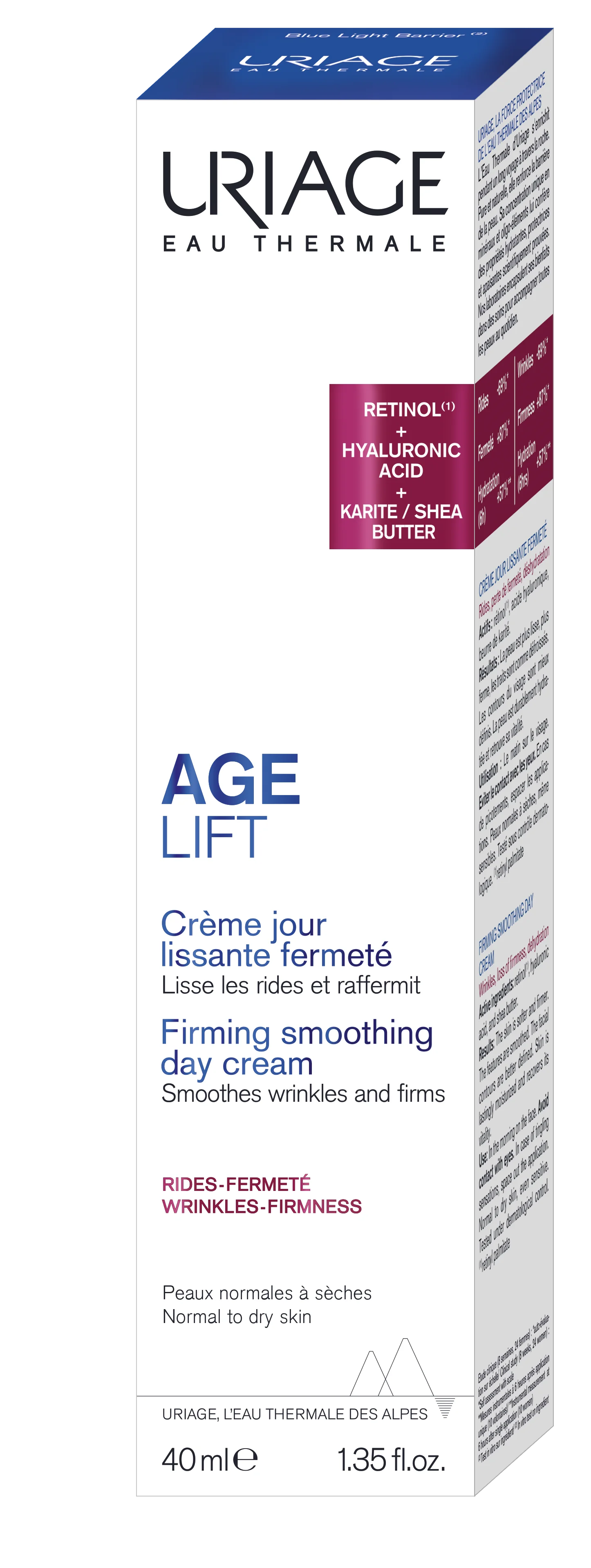 Uriage Age Lift, Wygładzający krem ujędrniający na dzień, 40 ml