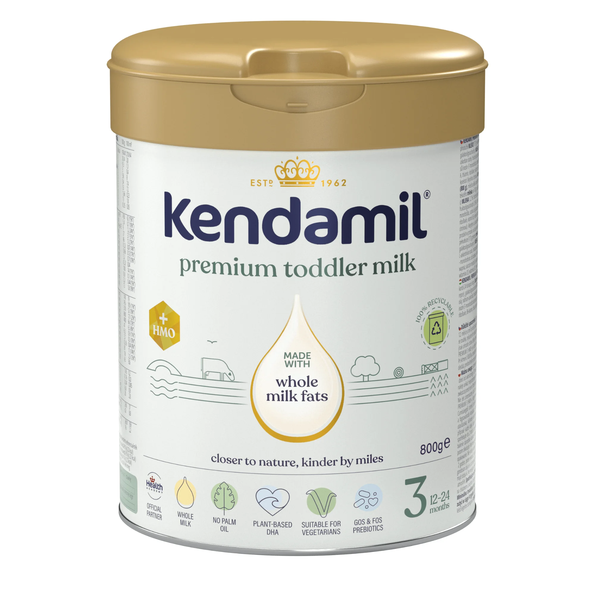 Kendamil Premium 3 HMO+, mleko następne, 800 g