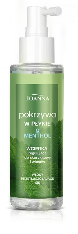 Joanna Hair Pokrzywa & Menthol, wcierka regulująca do skóry głowy i włosów,100ml