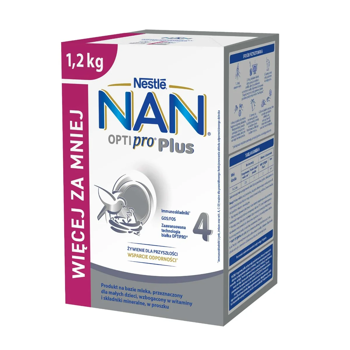 Nan Optipro Plus 4, Produkt na bazie mleka dla małych dzieci, 1,2 kg