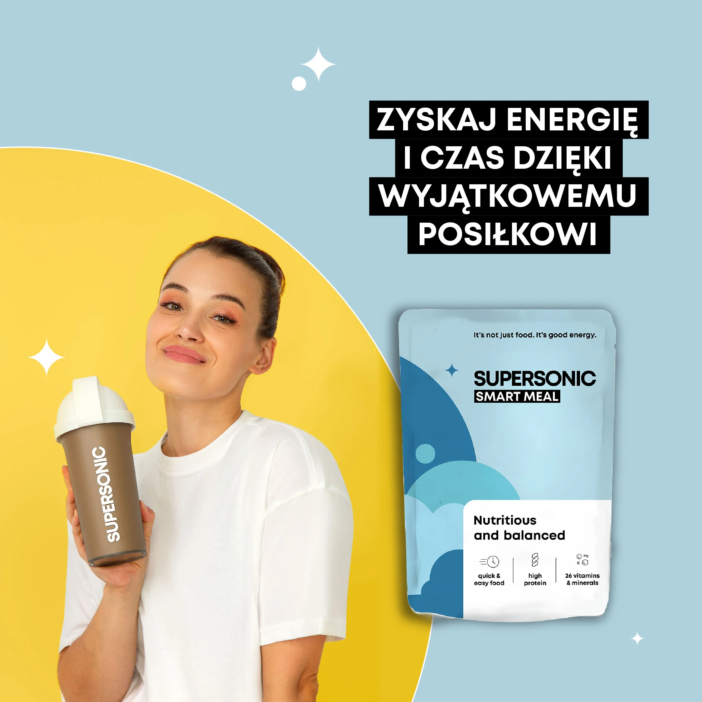 Supersonic Smart Meal pełnowartościowy posiłek o smaku kremowej czekolady z toffee, 1 porcja, 100 g 