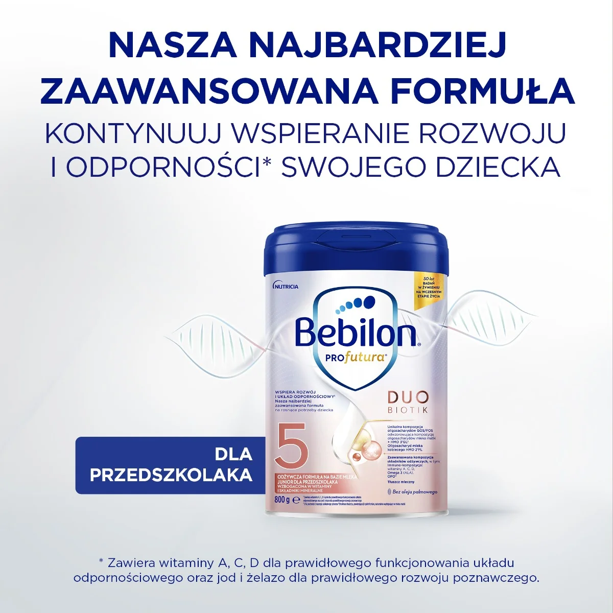 Bebilon Profutura Duo Biotik 5, odżywcza formuła na bazie mleka, dla przedszkolaka, 800 g 