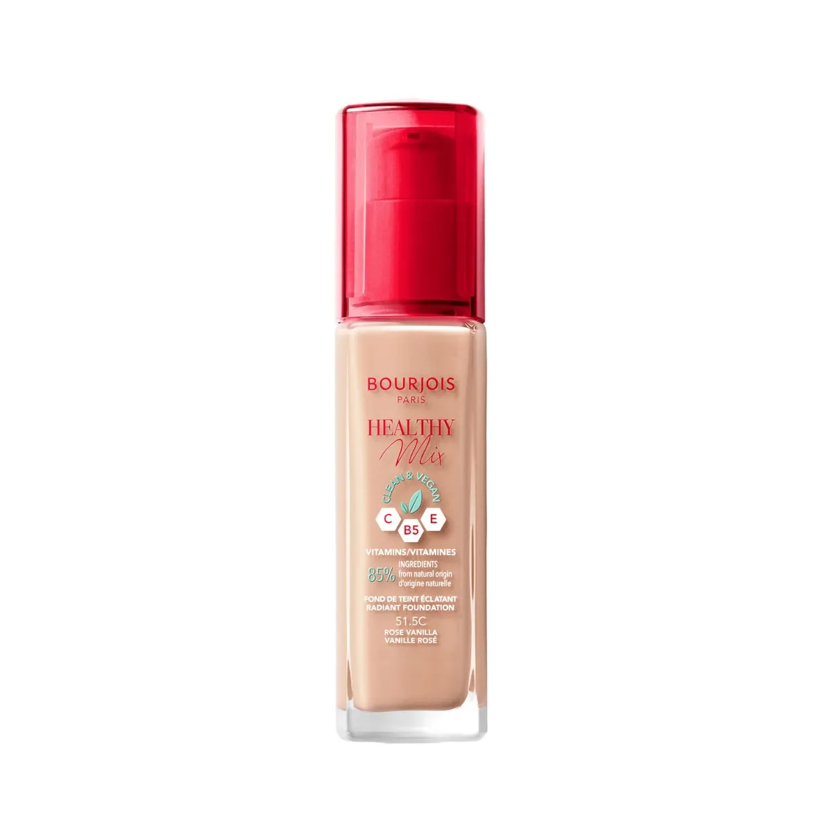 Bourjois Healthy Mix Clean Podkład rozświetlający nr 51,5 Rose Vanilla, 30 ml 