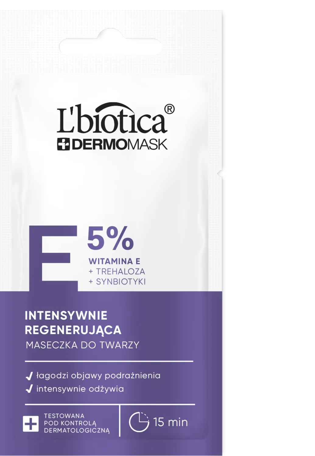 L'biotica Dermomask intensywnie regenerująca maska z witaminą E,  8 ml