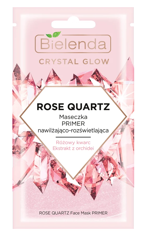 Bielenda Crystal Glow Rose Quartz, maseczka-primer nawilżająco-rozświetlająca, 8 g