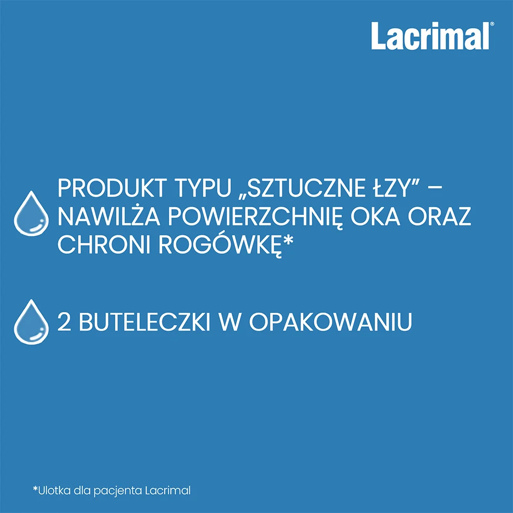 Lacrimal nawilżające krople do oczu, 2x5ml