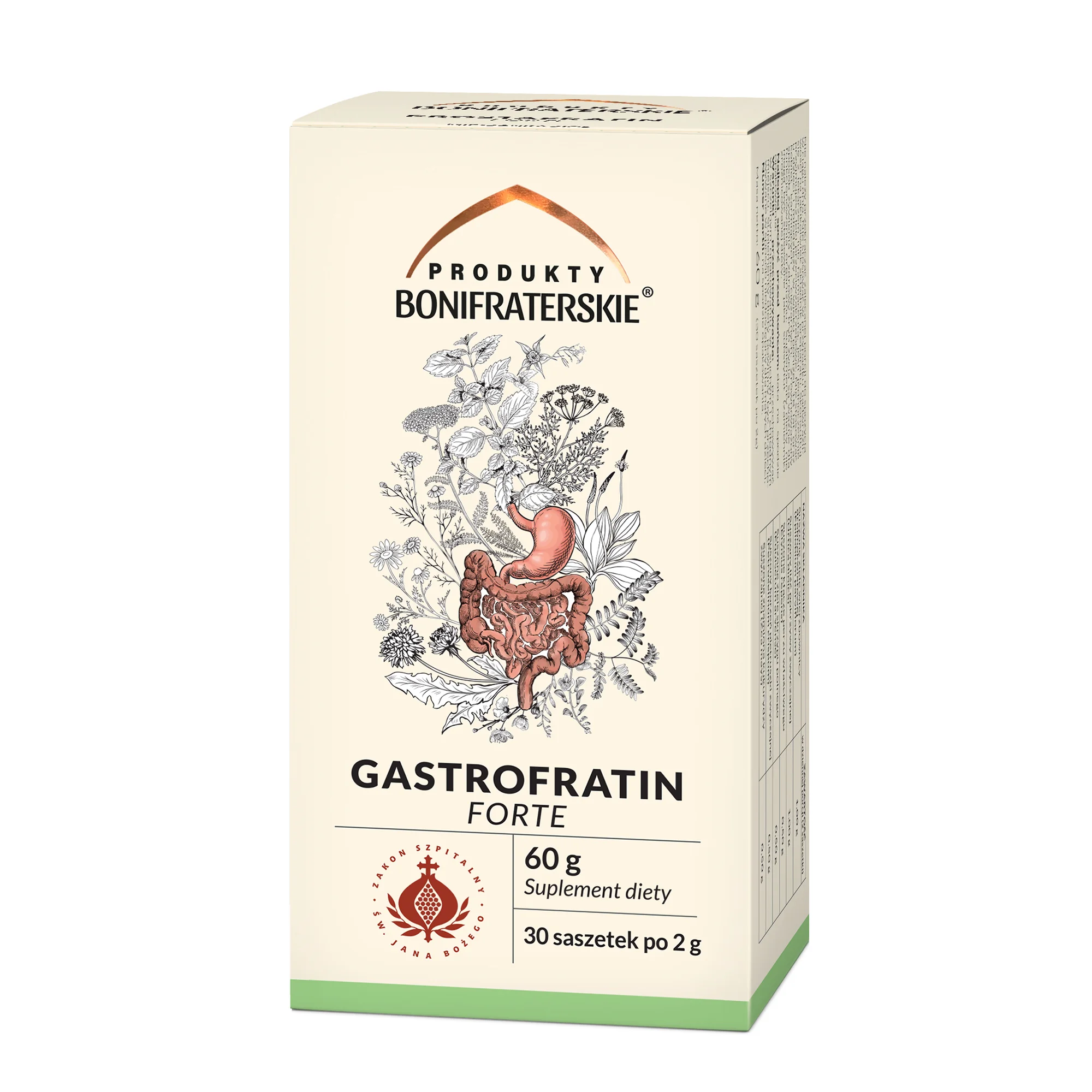 Produkty bonifraterskie Gastrofratin Forte Fix, zioła do zaparzania, 30 saszetek x 2 g