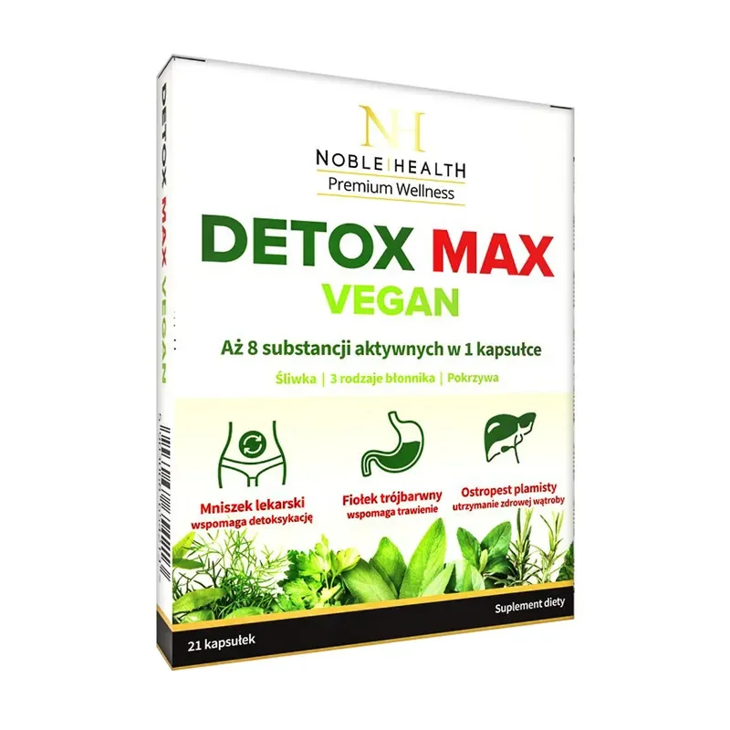 Noble Health Detox Max Vegan, 21 kapsułek