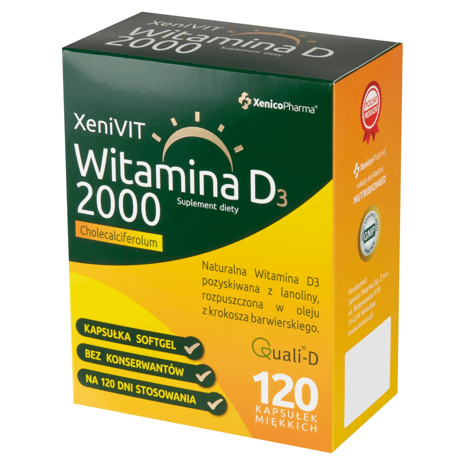 XeniVIT Witamina D 2000 120 kapsułek