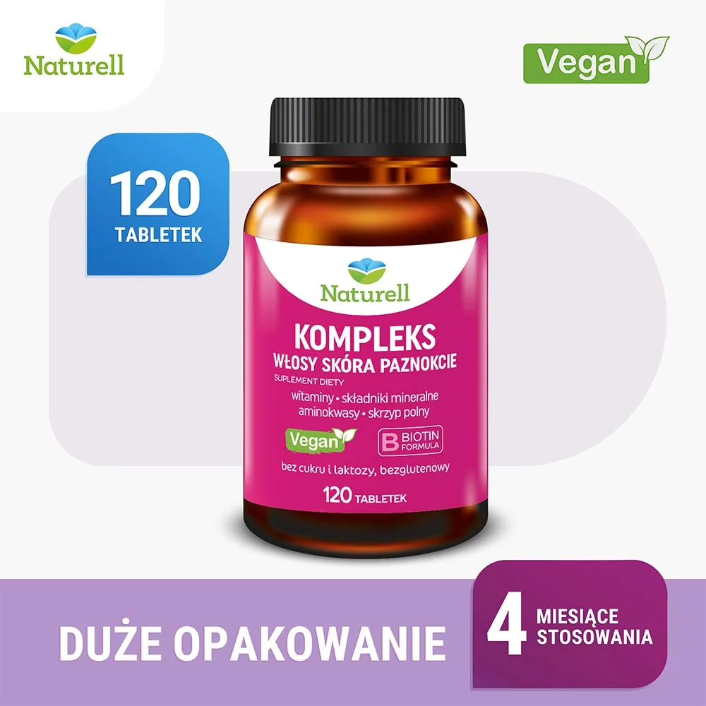 Naturell Kompleks Włosy Skóra Paznokcie, 120 tabletek