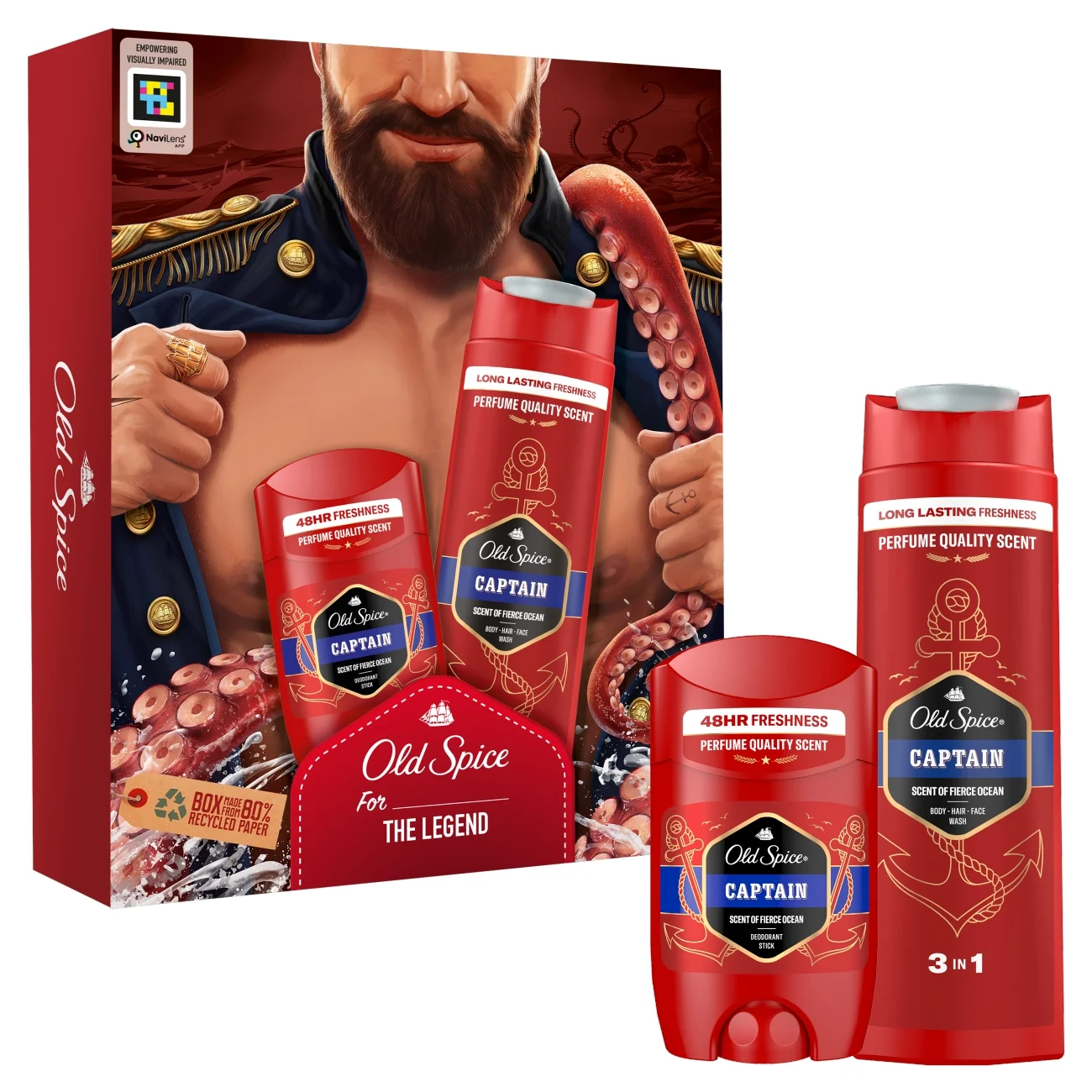 Old Spice Dark Captain zestaw podarunkowy dezodorant w sprayu, 150 ml + żel pod prysznic, 250 ml