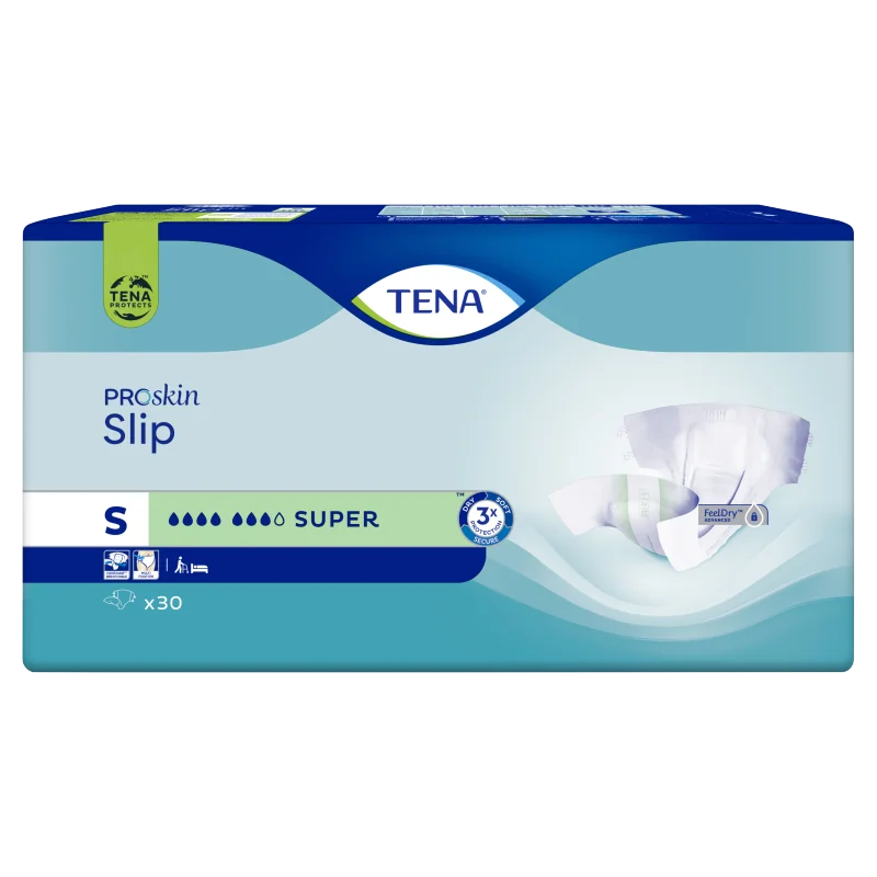 TENA Slip ProSkin Super S, pieluchomajtki zapinane na rzepy, 30 sztuk