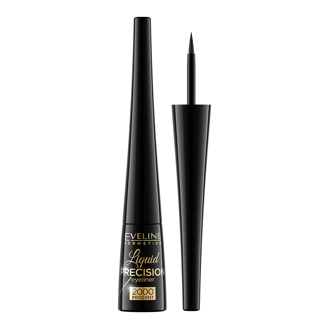 Eveline Cosmetics Liquid Precision eyeliner w płynie czarny matowy, 3 ml