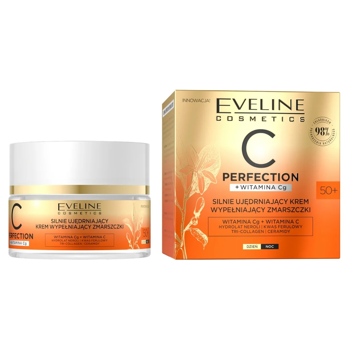 Eveline Cosmetics C-Perfection, silnie ujędrniający krem wypełniający zmarszczki 50+, 50 ml