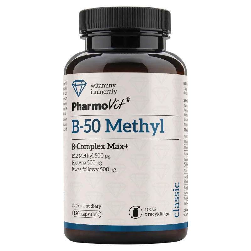 B-50 Methyl B-Complex Max+ Pharmovit, suplement diety, 120 kapsułek