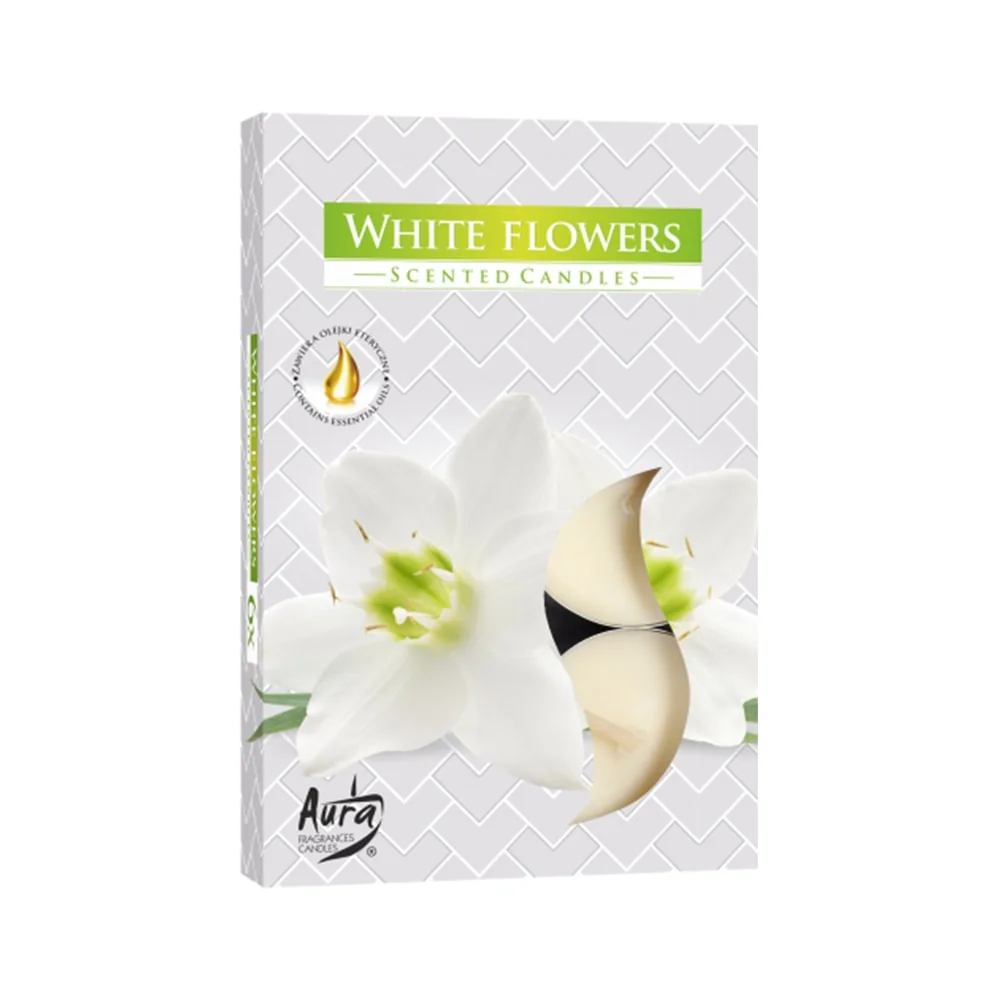 Aura White Flowers podgrzewacze zapachowe Białe kwiaty, 6 szt.