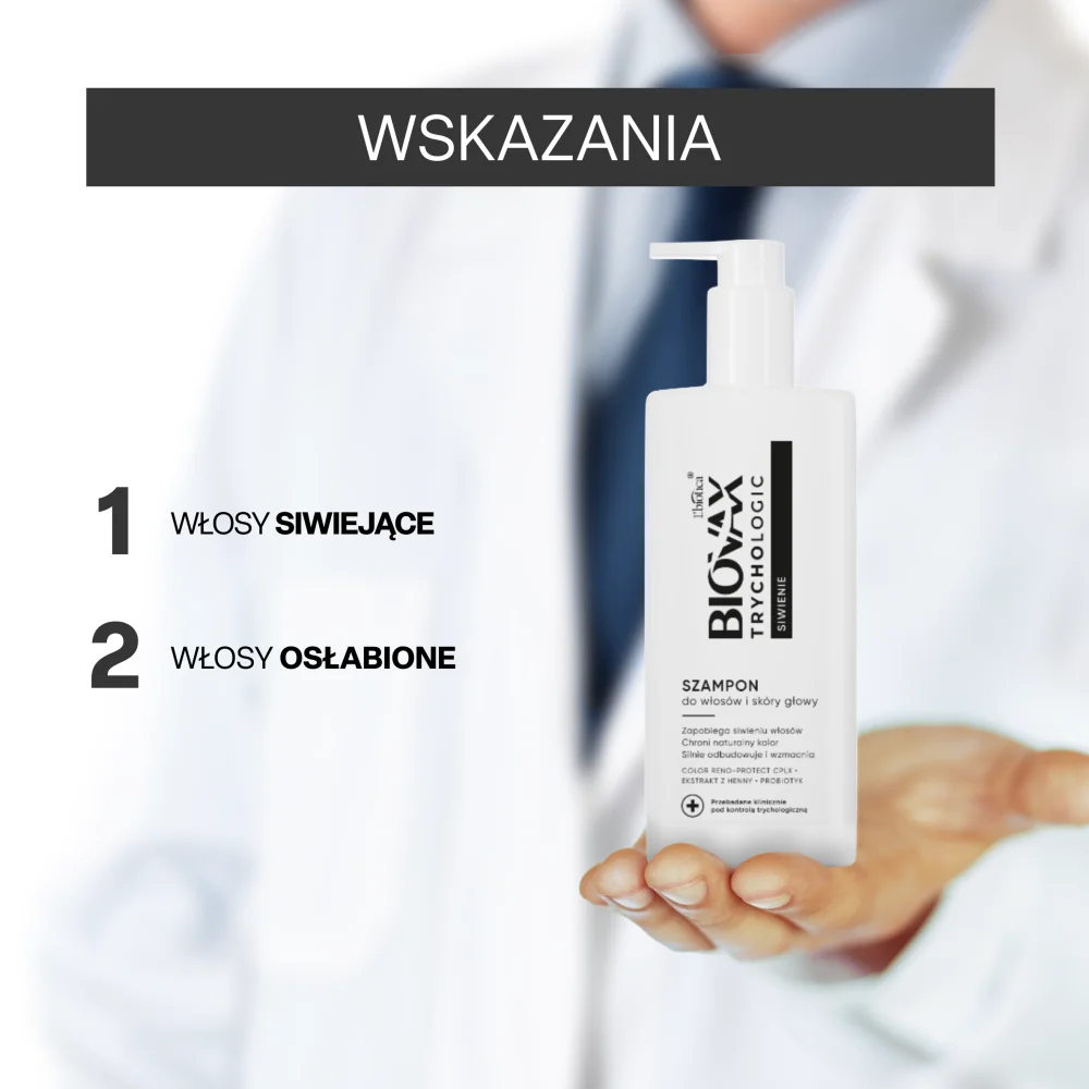 Biovax Trychologic Siwienie szampon do włosów i skóry głowy, 200 ml