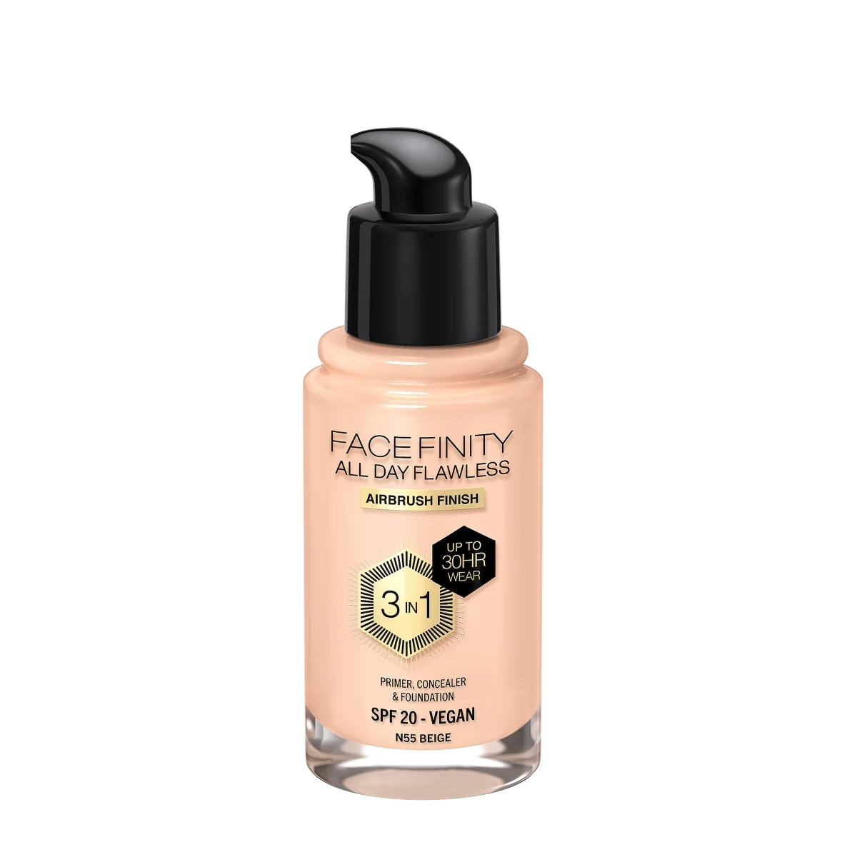 Max Factor Facefinity All Day Flawless Podkład do twarzy 3w1 N55 Beige, 30 ml