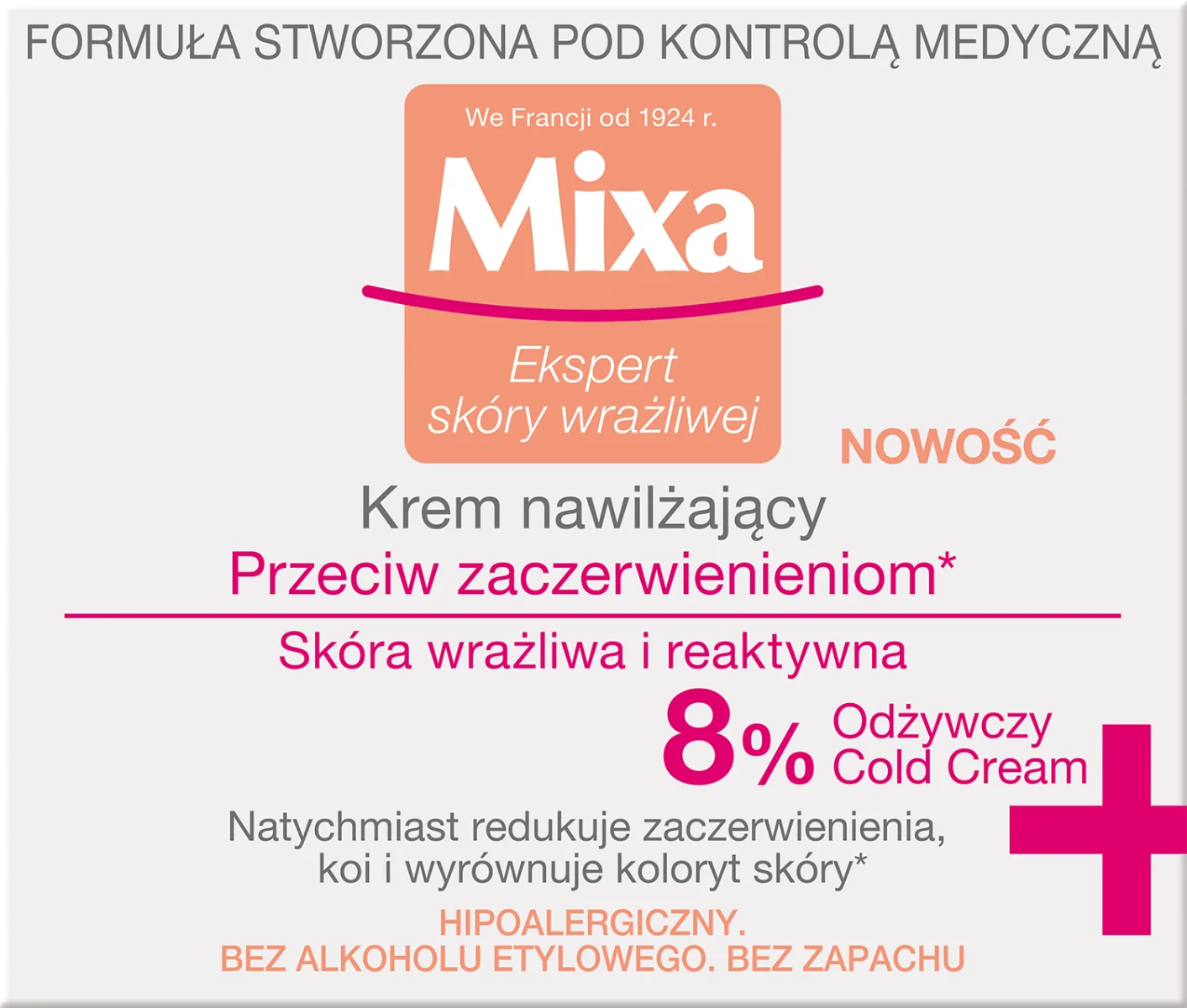 Mixa krem nawilżający przeciw zaczerwienieniom, 50 ml