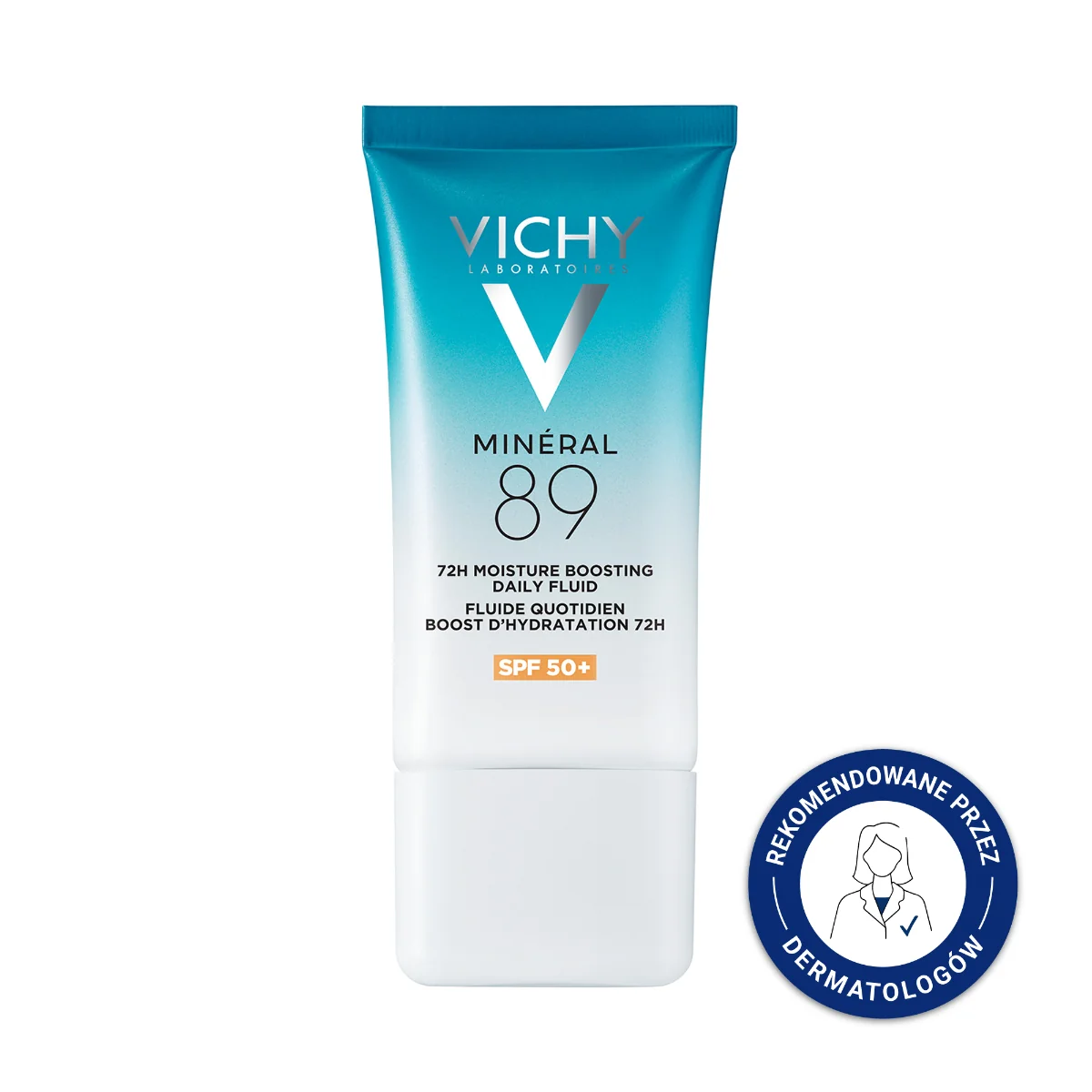 Vichy Mineral 89, niewidoczny krem-fluid nawilżający 72H, SPF 50+, 50 ml