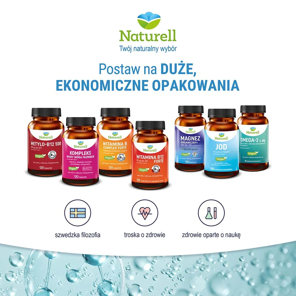 Naturell Witamina B12 Forte, 120 tabletek do rozgryzania i żucia