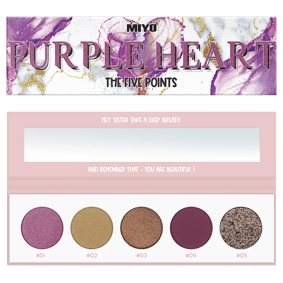 MIYO Five Points Palette paleta cieni do powiek Five Points Purple Heart no 27, 6,5 g