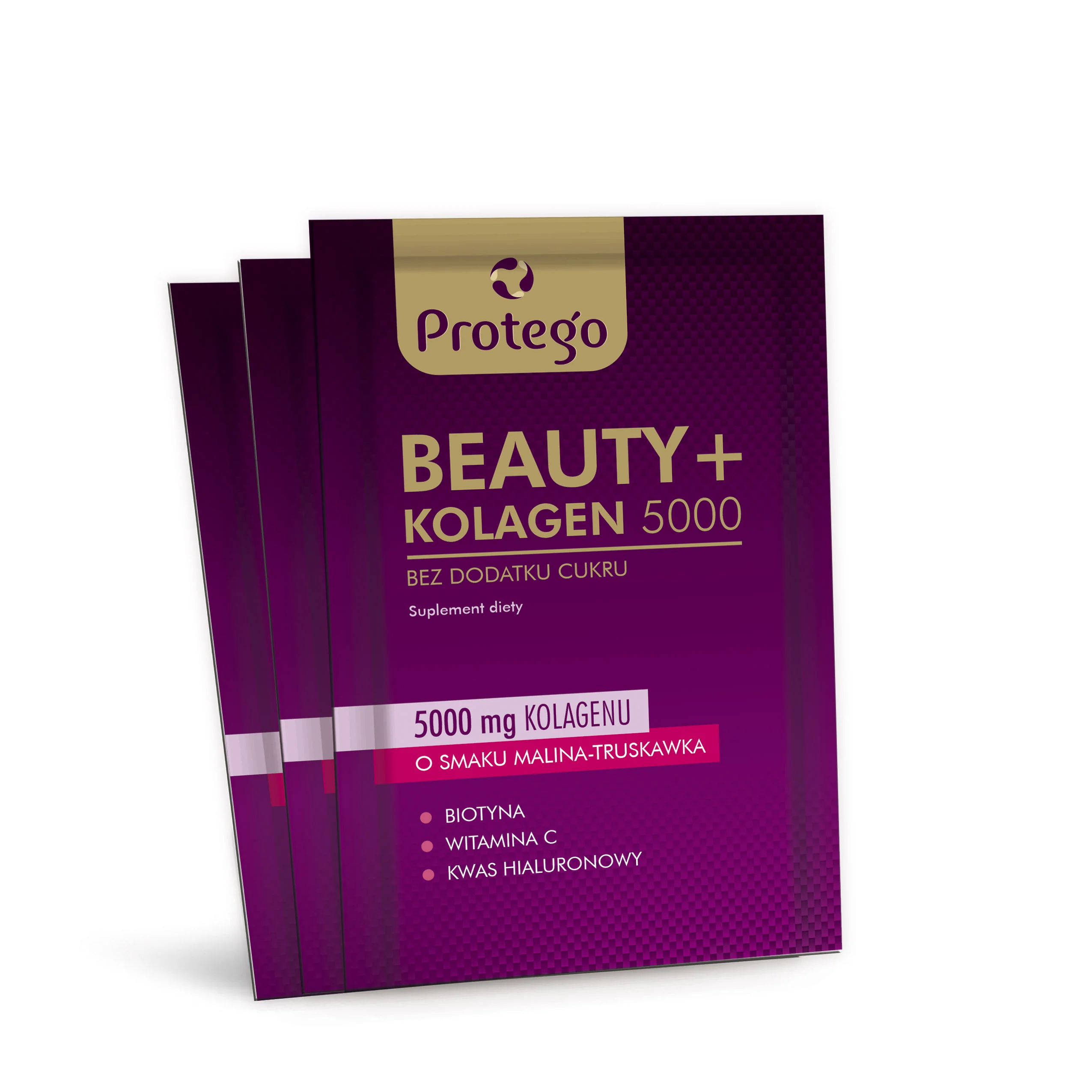 Protego Beauty + Kolagen 5000 30 saszetek o smaku malina-truskawka 