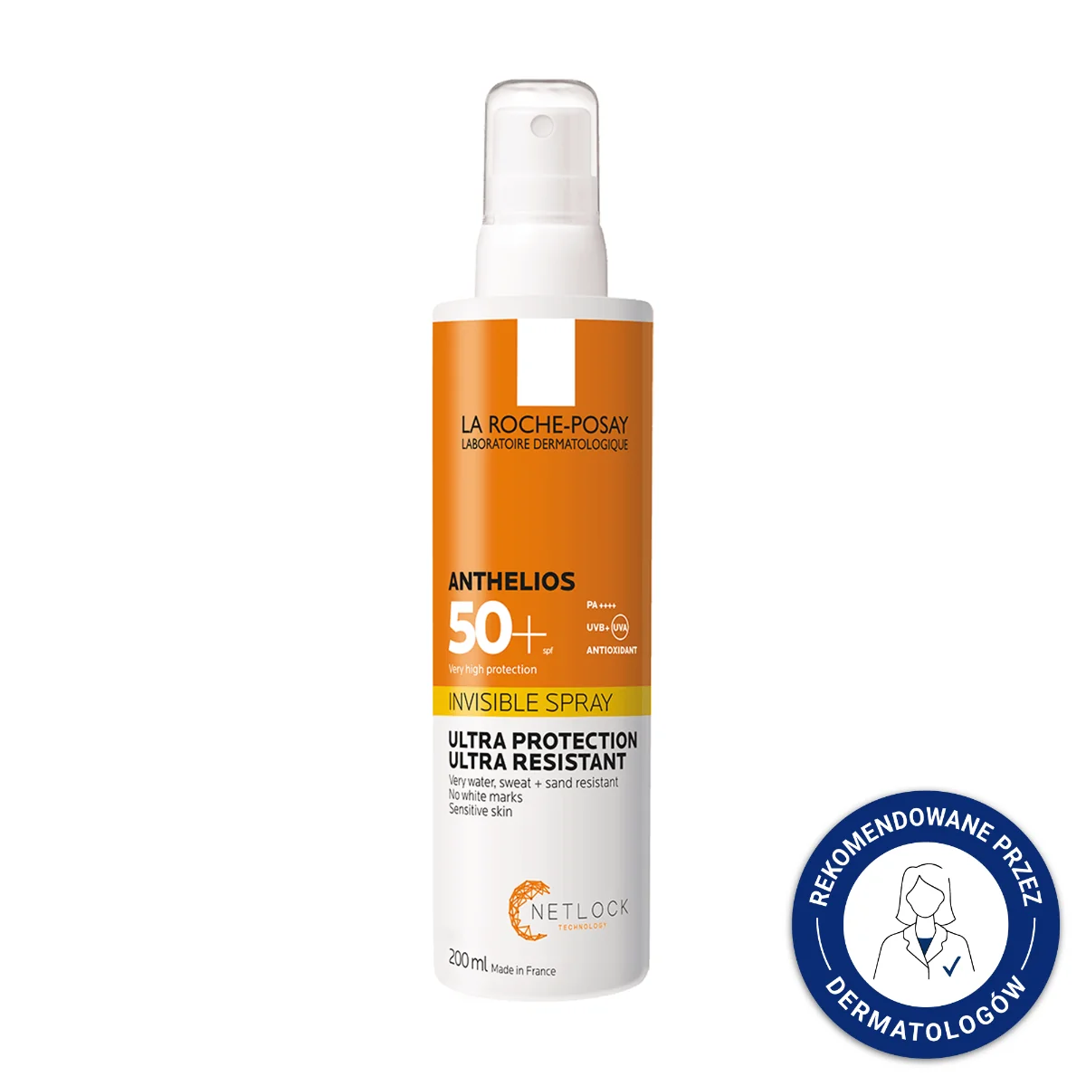 La Roche-Posay Anthelios, Niewidoczny Spray do ciała SPF 50+, 200 ml