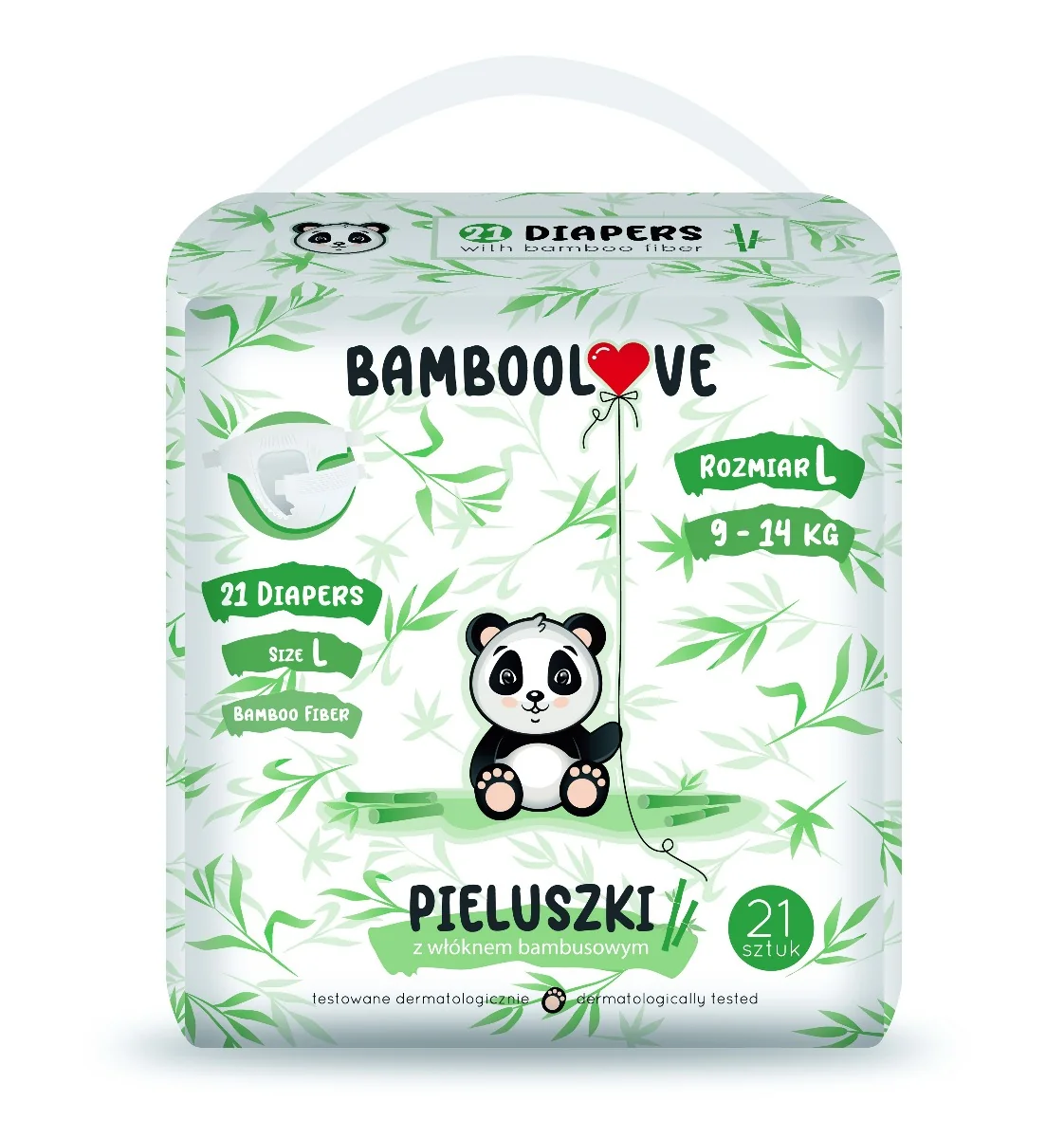 Bamboolove, jednorazowe pieluszki bambusowe rozmiar L, 21 szt.