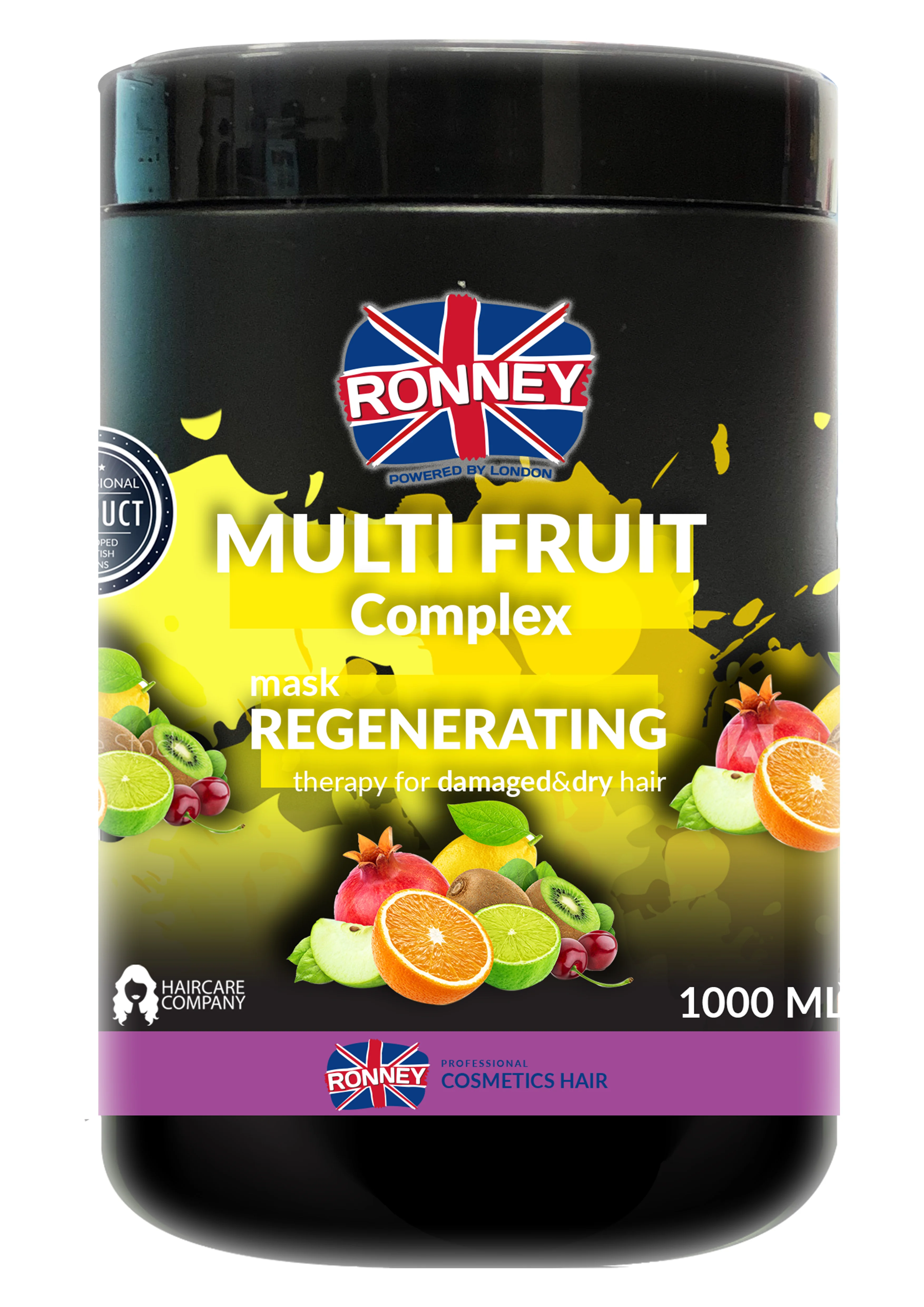 RONNEY Multi Fruit Complex, regenerująca maska do włosów suchych i zniszczonych, 1000 ml