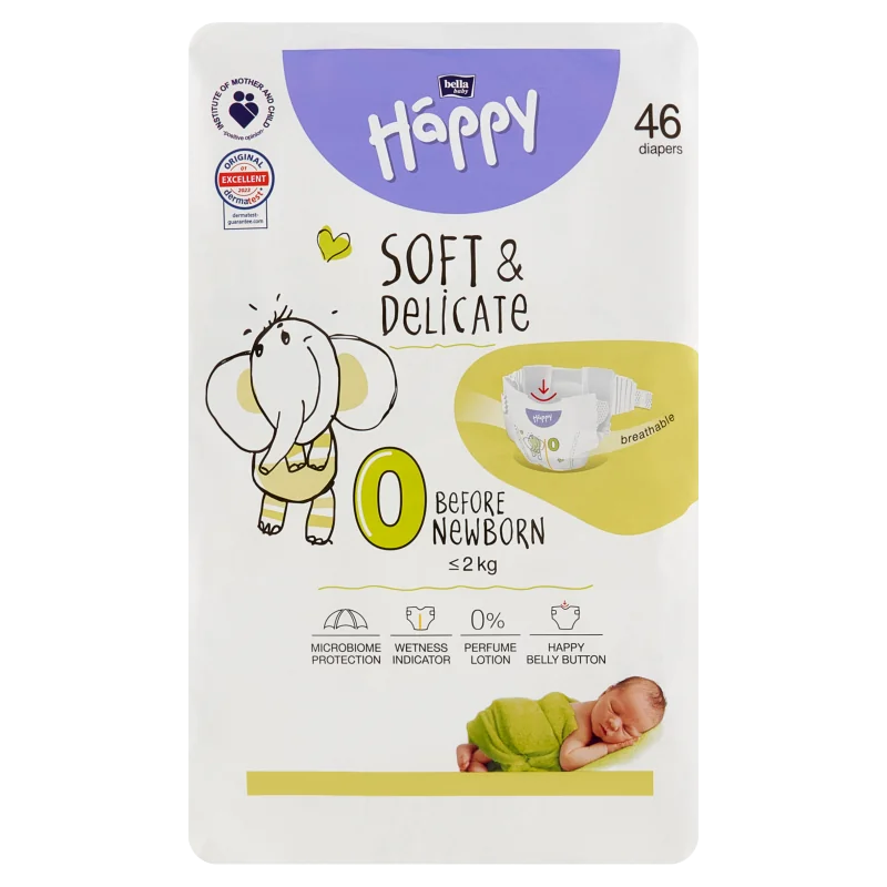 Bella Baby Happy Before Newborn, pieluszki dla wcześniaków poniżej 2 kg, 46 szt.