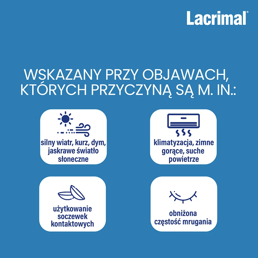 Lacrimal nawilżające krople do oczu, 2x5ml