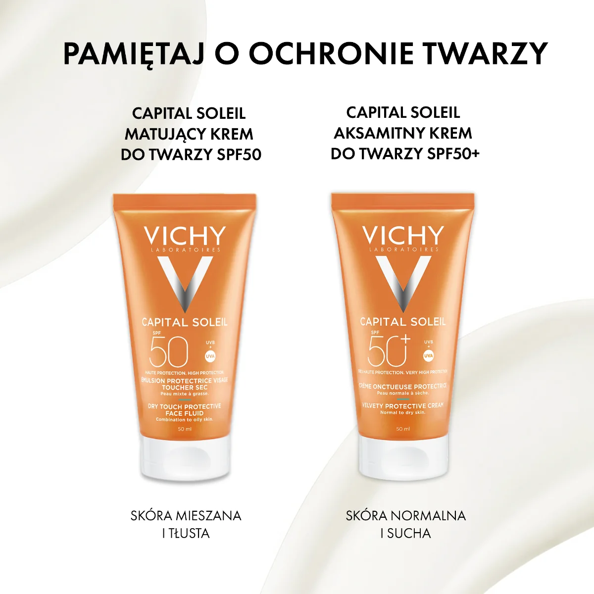 Vichy Capital Soleil, Mleczko do twarzy i ciała SPF 50+, 300 ml